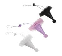 BELLIFFY 3 Pièces Chapeaux Anniversaire pour Animaux de Compagnie Cônes Colorés avec Pompons pour Chiens et Chats Accessoires de Costume Festifs
