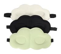 BELLIFFY 3 pièces de Sommeil Glace Soyeuse Yeux Doux et Bandeau Élastique Confortable pour Détente et Sommeil Quotidien Cadeau Famille et Amis Vert Noir Beige