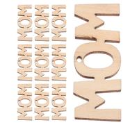 BELLIFFY 30 Pièces Lot Décorations Bois Brut pour Fête des Mères Lettres et Tranches Bois à Personnaliser Ornements Suspendus DIY pour Activités Manuelles Garçon Fille et Cadeaux Famille
