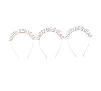 BELLIFFY 3pcs Bandeau Nouvel An Bandeaux Fête Cheveux Créoles Strass Décoration Cheveux Photomaton Accessoires