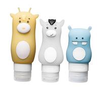 BELLIFFY 3pièces Distributeur De Gel Douche Silicone Ensemble De Flacons Cartoons Pour Voyage Compacts Et Étanches Shampooing Et Lotion