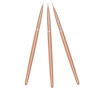BELLIFFY 3pièces Pinceaux à Rose Doré Outils De Nail Art Avec Poignée Confortable Pour Manucure Et Décoration Des