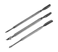 BELLIFFY 3pièces Poussoir à Cuticules Acier Double-embout Outils De Manucure Pour Nettoyage Et Élimination Cuticules Accessoires De