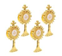 BELLIFFY 4 Pièces Broche Religieuse pour Épingle Croix Élégante pour Communion et Baptême Accessoire pour Tenue de Fête Badge Costume Homme Unisexe