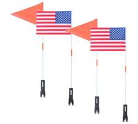 BELLIFFY 4 Pièces Drapeau de Sécurité pour Vélo Rouge avec Mât Flexible | Haute Visibilité en Faible Lumière, Accents Réfléchissants, pour Déplacements Scolaires et Balades de Quartier