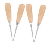 BELLIFFY 4 Pièces Outil Poinçon Couture avec Manche Bois Forme de Gourde Alène de Couture Portable pour Cuir et Bijoux Poinçonnage Précis et Confortable pour Artisanat DIY