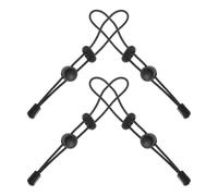 BELLIFFY 4 Pièces Porte-bâtons de Randonnée, Support de Poteau à Corde Élastique, Noir, Corde Élastique, Portable, Léger, Retrait Rapide, Installation Rapide, pour Bâtons de Randonnée