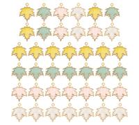 BELLIFFY 40 Pièces Breloques Érable Pendentifs Alliage pour Création Bijoux DIY Accessoires Charms pour Bracelets et Colliers Décoration Artisanale Féminine Couleur