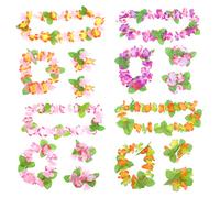 BELLIFFY 4ensembles Couronne De Fleurs Hawaïenne De Accessoires Bandeau Collier Bracelet Et Décorations Pour Fêtes Et Mariages
