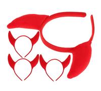 BELLIFFY 4pièces Bandeau Corne De Démon Pour Halloween Déguisement Cosplay Serre-tête Décoratif Coiffe De Fête Unique