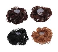 BELLIFFY 4pièces Chignons Postiches Bouclés Extensions De Chignon Naturel Cheveux Synthétiques Accessoires De Coiffure Pour Mariage Prom Et Bureau