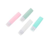 BELLIFFY 4pièces Flacons De Voyage Silicone Réutilisables Ensemble De Bouteilles Étanches Pour Shampoing Et Cosmétiques Assortiment De