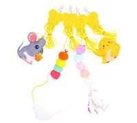 BELLIFFY 4pièces Kit De Jouets Interactifs pour Chats Balançoires Teasers Autonomes avec Plumes Souris Feutrine Et Crinkly Amusement Et Exercice pour Chats Et Chatons