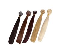 BELLIFFY 5 Pièces Extensions Cheveux pour Poupée Fibres Synthétiques Résistantes Chaleur Mèches Lisses Naturelles pour DIY Accessoires de Création et Coiffure de Poupées