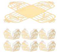 BELLIFFY 50 Caissettes à Chocolat Ajourées Blanches en Papier pour Mariage et Fête, Coupes de Bonbons Décoratives Motif Oiseaux et Dentelle, Boîte de Présentation pour Chocolats et