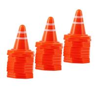 BELLIFFY 50 Pcs Barrières de Circulation Miniatures en Plastique Orange, Jouets Éducatifs Réalistes et Légers pour Enseigner la Sécurité Routière aux Garçon et Filles