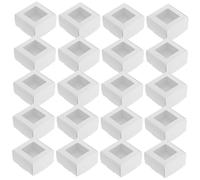 BELLIFFY 50 pièces Boîte Cadeau Papier Épaisse avec Fenêtre Transparente pour Savon Fait Main Emballage Élégant et Visible Boîte de Rangement Papier pour Pâtisserie Biscuits