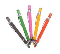 BELLIFFY 5pièces Stylet Capacitif avec Stylo à Bille Métal De Stylos pour Écrans Tactiles Et Écriture Compatible avec Tablettes Et Smartphones Couleurs Aléatoires