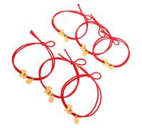 BELLIFFY 6 pièces Élastiques Cheveux Rouges Stretch Serre-tête sans Casse pour Cheveux Épais Accessoires Nouvel An Chinois Cadeau Pratique et Décoratif pour Femmes et Filles