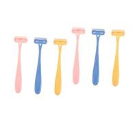 BELLIFFY 6 Pièces Rasoirs à Poils de Tondeuses Manuelles pour Épilation des Aisselles et Corps Jaune Rose Bleu Pratique pour Voyage Design Irritation Précision de Rasage