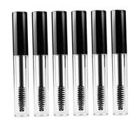 BELLIFFY 6 pièces Tube de Mascara Vide Transparent avec Bouchon Noir Lot de Flacons pour Crème Cils et Brosse Récipient Rechargeable pour Maquillage Personnalisé