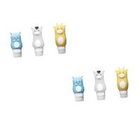 BELLIFFY 6pièces Bouteilles De Voyage Silicone Set De Contenants Cosmétiques Étanches Pour Shampoing Lotion Et Articles De Toilette Girafe Cheval Blanc Bleu