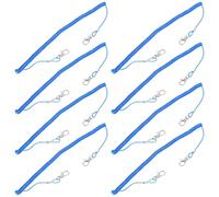 BELLIFFY 8 Pièces Cordon de Sécurité Fil Acier Inoxydable pour Matériel de Corde Élastique Rétractable Résistante à Eau Rouille Lanière de Protection pour Canne à Pêche