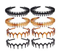 BELLIFFY 8pièces Bandeaux Femme Plastique Antidérapants Avec Peigne à Dents Serre-tête Simple Pour Cheveux