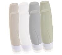 BELLIFFY 8pièces Bouteilles De Voyage Silicone Ensemble De Contenants De Toilettes Pour Shampoing Et Lotion Flacons Squeeze Étanches Et Pour Voyage Camping Et Séjours Affaires