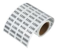 BELLIFFY Autocollants Faciles à Utiliser Rouleau de 1 et Amovibles Numérotés Adhésifs Rectangulaires en Pvc pour Organisation de Bureau et Classement