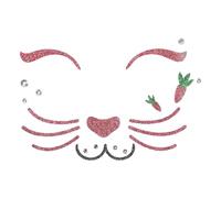 BELLIFFY Autocollants Visage Lapin Pâques Adorables Décalcomanies Faciles à Poser pour Fêtes et Cosplay Accessoires Doux Sans Maquillage pour Scènes et Célébrations Festives