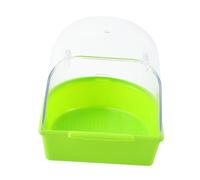 BELLIFFY Bain d'oiseaux Suspendu pour Cage pour Perroquet Plastique Couvercle Semi-Transparent Taille Moyenne pour Petits Oiseaux en Cage