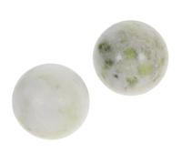 BELLIFFY Balles de Main avec Boîte de Rangement Vert Clair 2 Pièces en Jade 5cm, Forme Handball Massage des Mains et Thérapie Manuelle pour Contemplation et Exercices des Doigts