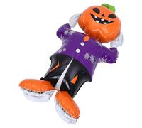 BELLIFFY Ballon Citrouille 4D en Aluminium sur Pied Décoration D’Halloween Thème Automne Ballon Tête de Citrouille Gonflable pour Fête D’Automne et Halloween Solide et Réaliste