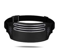 BELLIFFY Banane Sportif Ultra-Fin à Double Zip pour Téléphone Ceinture De Course Idéale pour Femmes Noir