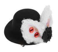 BELLIFFY Barrette Gothique Oreilles de Lapin Halloween 2025 Mini Chapeau Vintage Noir Œil Décoratif Accessoire Cheveux Femme Fille Tout-Petit Barrette Fleur Rétro pour Déguisement Fête