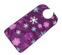 BELLIFFY Bavoir Adulte Imperméable pour Repas Tablier de Protection Lavable Taille Unique Couleur Noël Flocon de Neige Protection Vêtements pour Personnes Âgées Aide Pratique pour