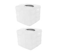 BELLIFFY Boîte À Outils Pour Nail Art Boîte De Rangement Triple Couche 2 Pièces Portable Pour Colle Et Vernis À Ongles