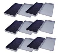 BELLIFFY Boîte en Fer-blanc Multifonction pour 6 Écrans en Verre Trempé, Lot de 6 Pièces Argentées, Mousse Protectrice, Rangement Portable pour Accessoires de Téléphone, Usage Artisanal et Présent