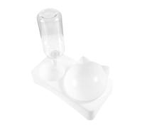 BELLIFFY Bol De Nourriture Automatique pour Chiens Et Bol Anti-Aspiration avec Cou Double pour Alimentation Et Eau Conception Facile à Nettoyer Couleur Blanche