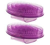 BELLIFFY Brosse de Massage Corporelle Méridienne en Silicone Gel Violet, Lot de 2, pour Massage des Jambes et Soins Bain