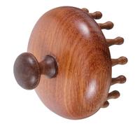 BELLIFFY Brosse Massage Chevelu Bois Naturel Masseur Crâne Manuel pour Stimuler Circulation Soulager Tension et Favoriser Nutrition des Racines Brosse Cheveux Spa et Fine