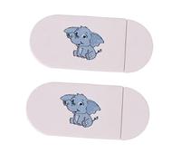 BELLIFFY Cache Webcam pour Ordinateur Portable 2 Pcs en Plastique Motif Éléphant, Protection Vie Privée Facile à Installer, Couverture Coulissante pour Tablette et PC
