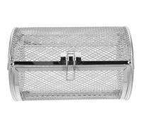 BELLIFFY Cage Rotative de Cuisson en Acier Inoxydable, Format Tambour | Argenté, pour Noix et Aliments, Usage Barbecue ou Pique-niques, Structure Résistante à Déformation