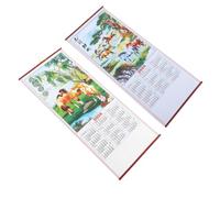 BELLIFFY Calendrier Mural 2026 Année du Cheval en Papier Imitation Rotin, Lot de 2, Impression Claire et Détaillée, Décoration Traditionnelle pour Bureau ou Chambre