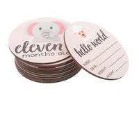 BELLIFFY Cartes Mensuelles pour Bébé en Bois 13 Pcs, Accessoires Photo pour -né, Panneaux Nominatif de Croissance, Décoration Shower Prénatale, Disques Solide pour Étapes Mensuelles
