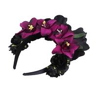 BELLIFFY Coiffe De Fête En Tissu Grandes Roses Serrage-tête D'halloween Accessoire De Déguisement Pour Femmes Couleur Aléatoire Soirées à Thème