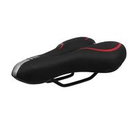 BELLIFFY Coussin de Selle de Vélo Confortable pour Bicyclette de Course et Route, Design Ergonomique, Matériau Gel et Polyuréthane, Facile à Laver, Léger et Large Coussin Arrière Rouge
