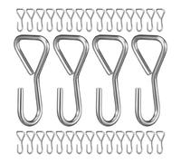 BELLIFFY Crochets Métalliques Durabilité et Style Élégant en Acier Inoxydable 50 Pièces Argenté pour Housses de Sièges Automobiles pour Intérieur de Voiture