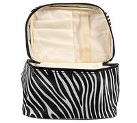 BELLIFFY De Maquillage Organiseur Trousse De Toilette Voyage avec Motif Zebra Noir Et Blanc Capacité Compartiments Amovibles